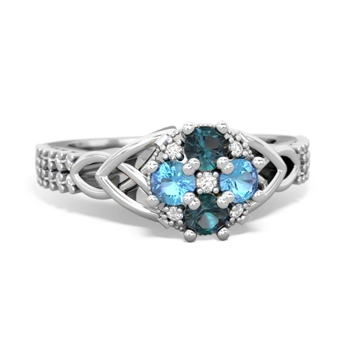 alexandrite-blue topaz engagement ring