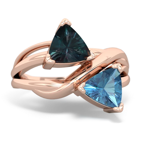 alexandrite-blue topaz filligree ring