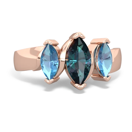 alexandrite-blue topaz keepsake ring