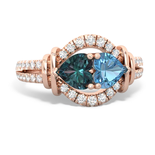 alexandrite-blue topaz pave keepsake ring