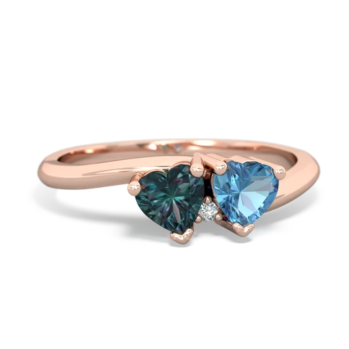 alexandrite-blue topaz sweethearts promise ring