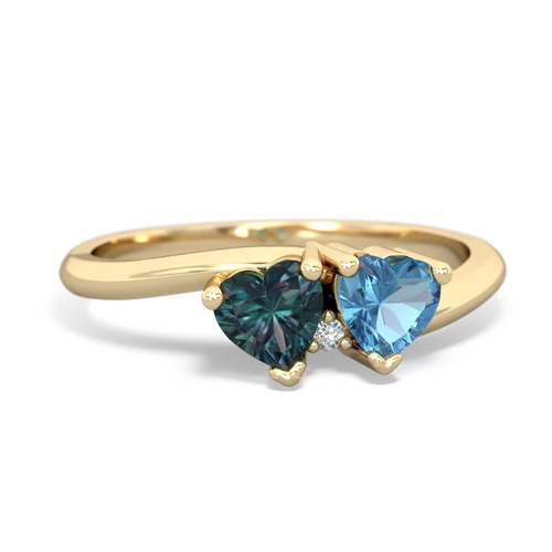 alexandrite-blue topaz sweethearts promise ring