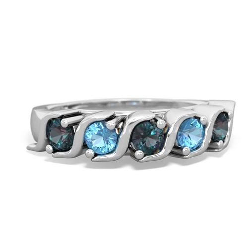 alexandrite-blue topaz timeless ring