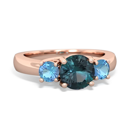 alexandrite-blue topaz timeless ring