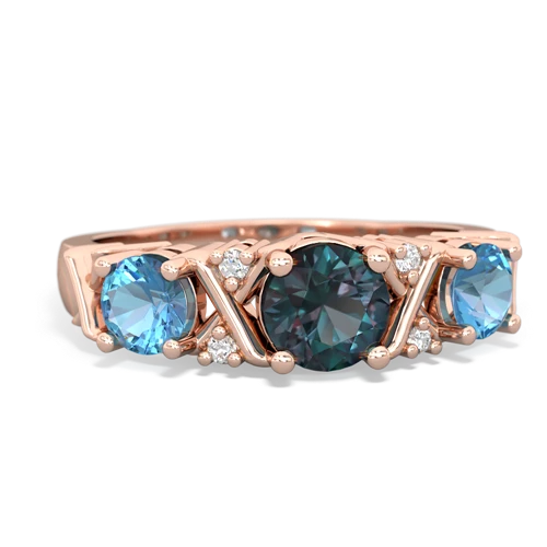 alexandrite-blue topaz timeless ring