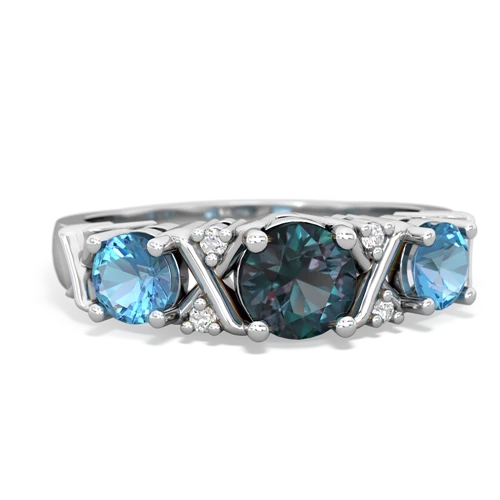 alexandrite-blue topaz timeless ring