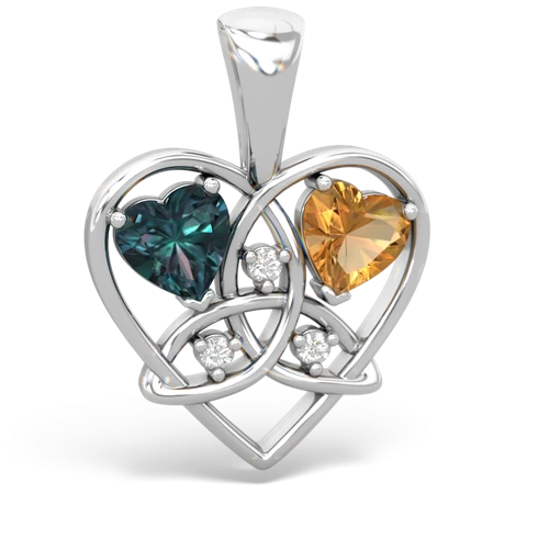 alexandrite-citrine celtic heart pendant