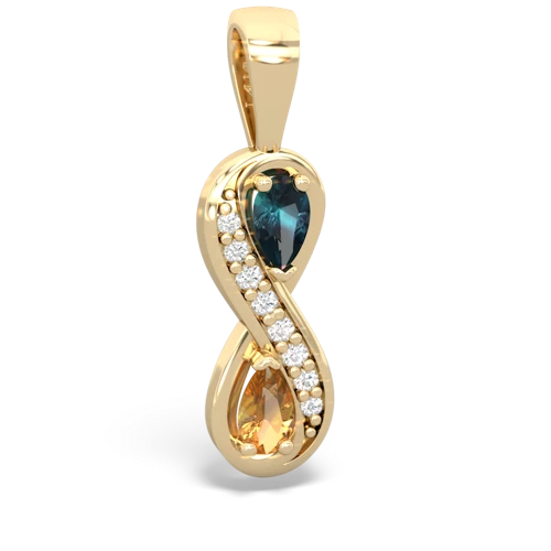 alexandrite-citrine keepsake infinity pendant