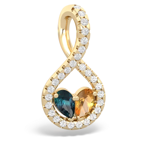 alexandrite-citrine pave twist pendant