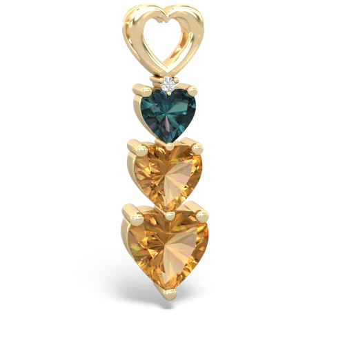 Lab Alexandrite Lab Created Alexandrite with Genuine Citrine and Genuine Aquamarine Past Present Future pendant Pendant