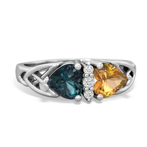 alexandrite-citrine celtic ring