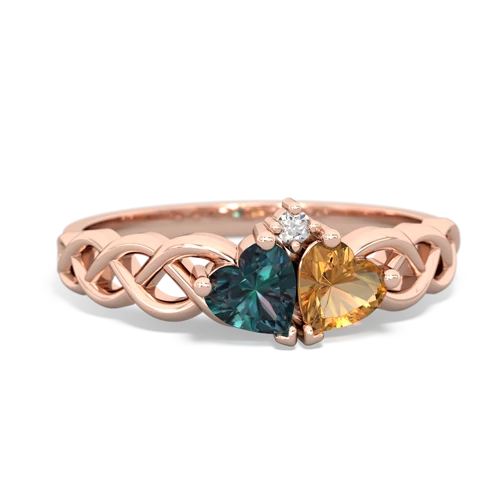 alexandrite-citrine celtic braid ring