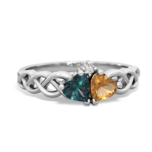 alexandrite-citrine celtic braid ring