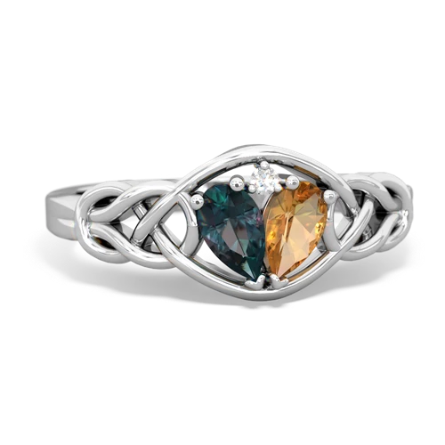 alexandrite-citrine celtic knot ring