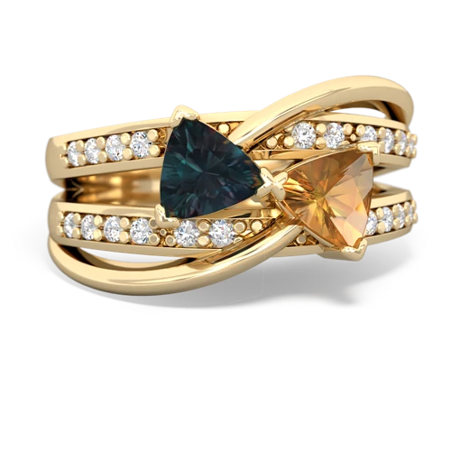 Lab Alexandrite Lab Created Alexandrite with Genuine Citrine Bowtie ring Ring