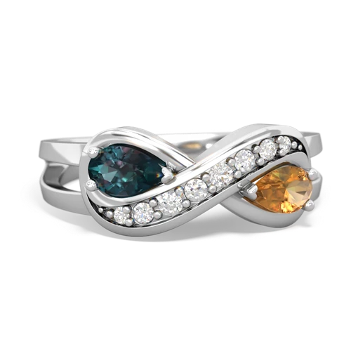 alexandrite-citrine diamond infinity ring