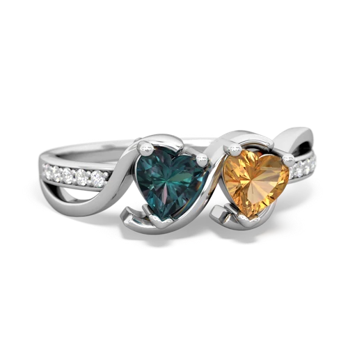 Lab Alexandrite Lab Created Alexandrite with Genuine Citrine Side by Side ring Ring