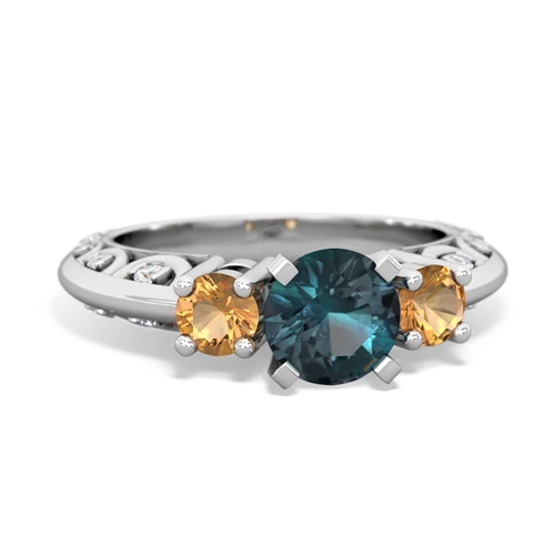 alexandrite-citrine engagement ring