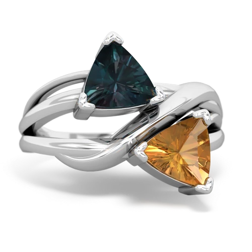 alexandrite-citrine filligree ring