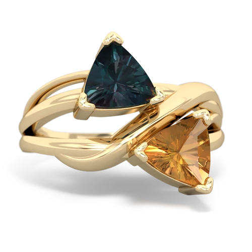 alexandrite-citrine filligree ring