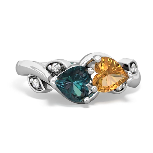 alexandrite-citrine floral keepsake ring