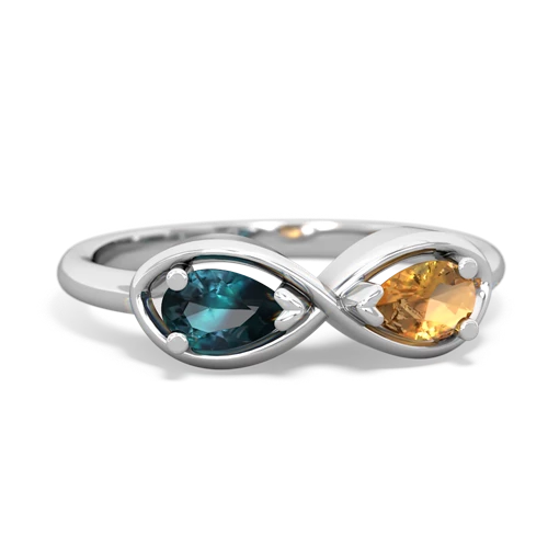 Lab Alexandrite Lab Created Alexandrite with Genuine Citrine Infinity ring Ring