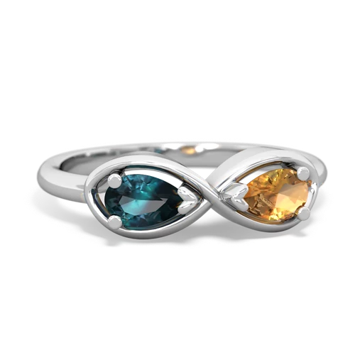 alexandrite-citrine infinity ring