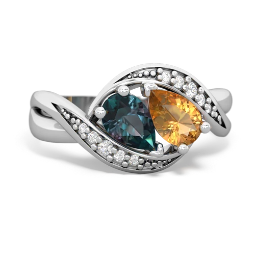 alexandrite-citrine keepsake curls ring