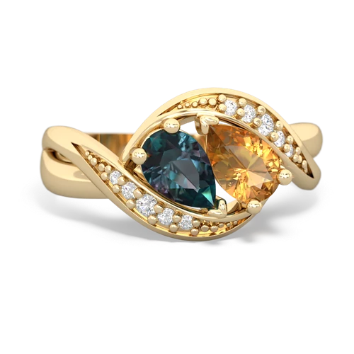 alexandrite-citrine keepsake curls ring