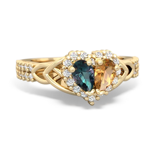 alexandrite-citrine keepsake engagement ring