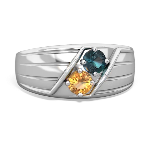 alexandrite-citrine mens ring