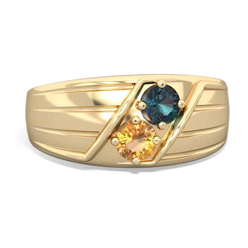 alexandrite-citrine mens ring