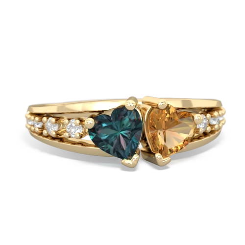 alexandrite-citrine modern ring