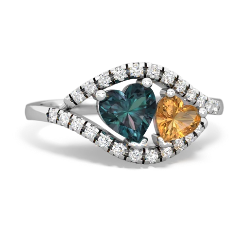 Lab Alexandrite Lab Created Alexandrite with Genuine Citrine Mother and Child ring Ring