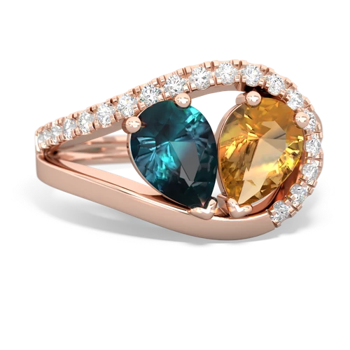 alexandrite-citrine pave heart ring