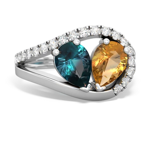 alexandrite-citrine pave heart ring