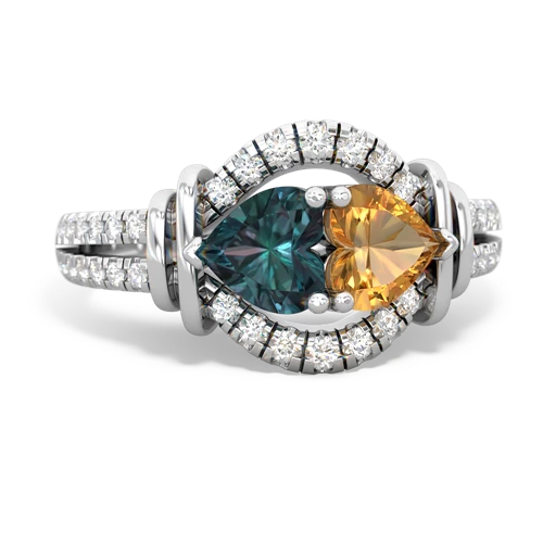 alexandrite-citrine pave keepsake ring