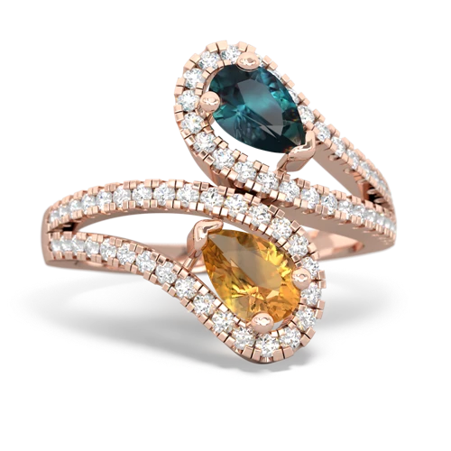 Lab Alexandrite Lab Created Alexandrite with Genuine Citrine Diamond Dazzler ring Ring