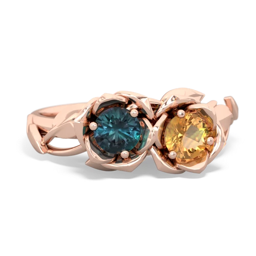 Lab Alexandrite Lab Created Alexandrite with Genuine Citrine Rose Garden ring Ring
