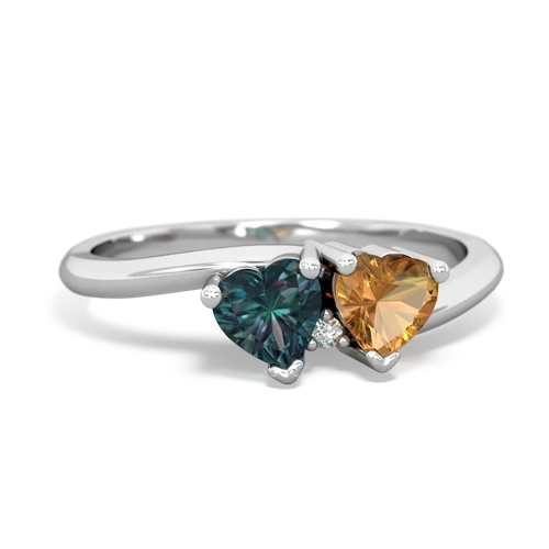 Lab Alexandrite Lab Created Alexandrite with Genuine Citrine Sweetheart's Promise ring Ring