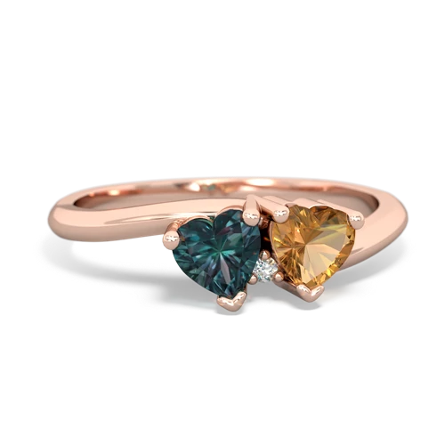 alexandrite-citrine sweethearts promise ring