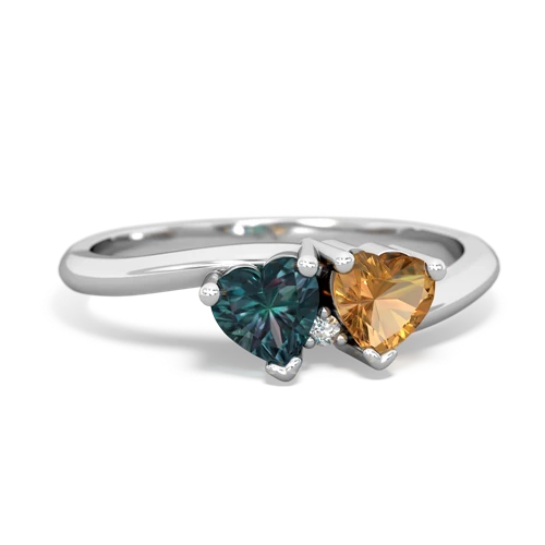 alexandrite-citrine sweethearts promise ring