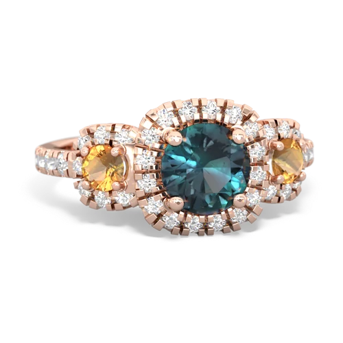 Lab Alexandrite Lab Created Alexandrite with Genuine Citrine and  Regal Halo ring Ring