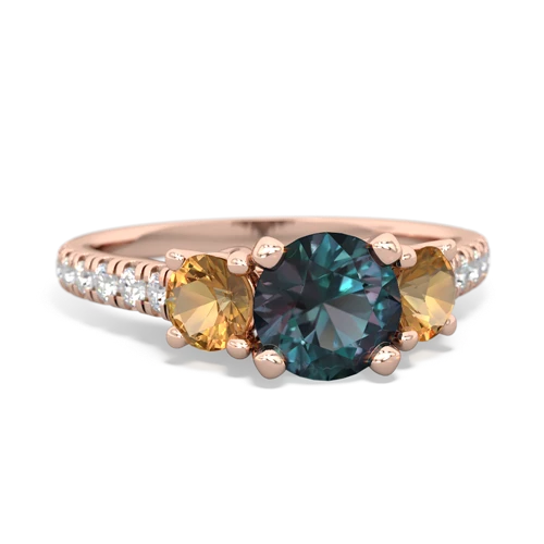 alexandrite-citrine trellis pave ring