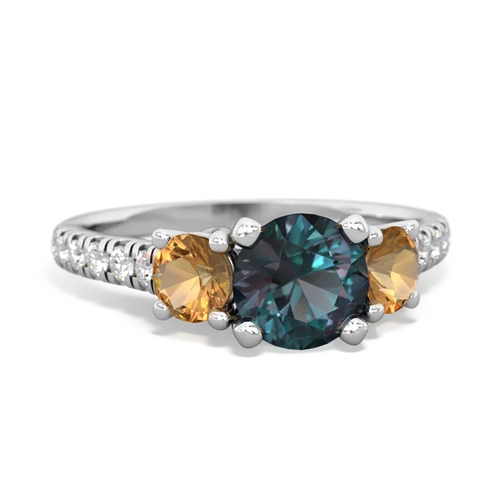 alexandrite-citrine trellis pave ring