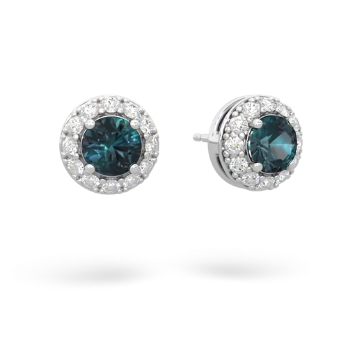 Matching earrings for Lab Alexandrite Celtic Knot Halo 14K White Gold ring R26445RH
