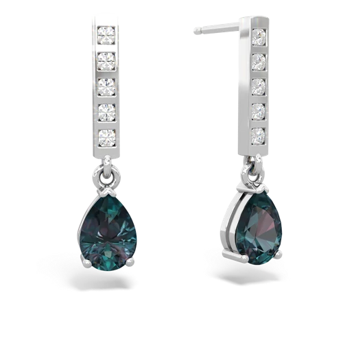 alexandrite diamond drop earrings