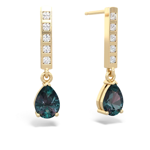 alexandrite diamond drop earrings