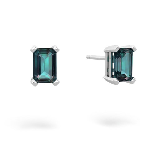 alexandrite emerald cut stud earrings