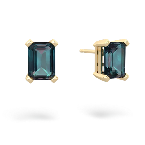 alexandrite emerald cut stud earrings